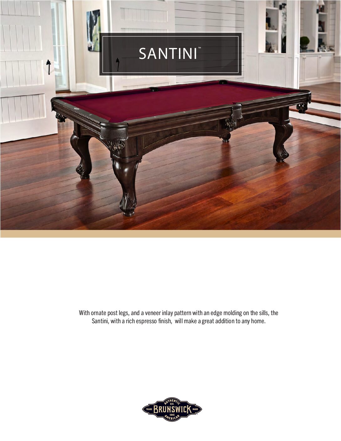 Brunswick Santini Pool Table